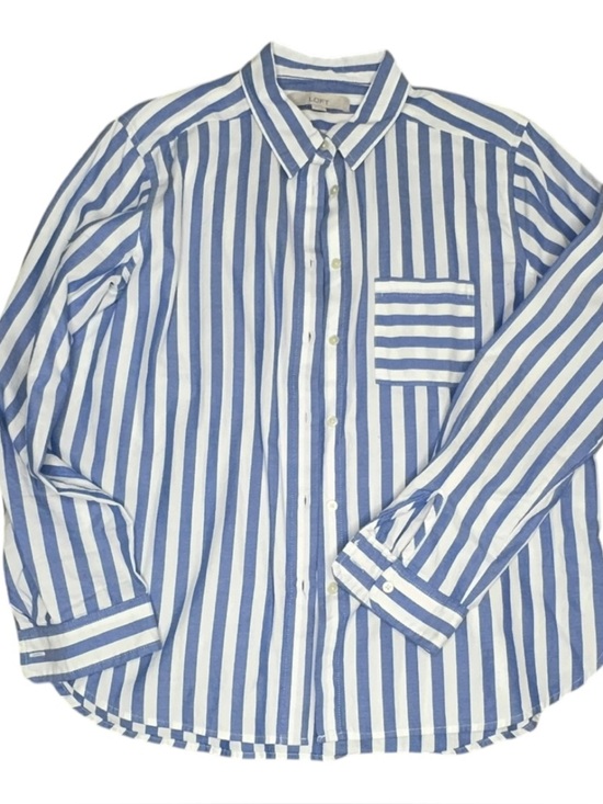 LOFT Tops - Loft Blue and White Stripe blouse size Small